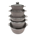 SMTE - Non Stick 10 Piece Cookware Pot set - White