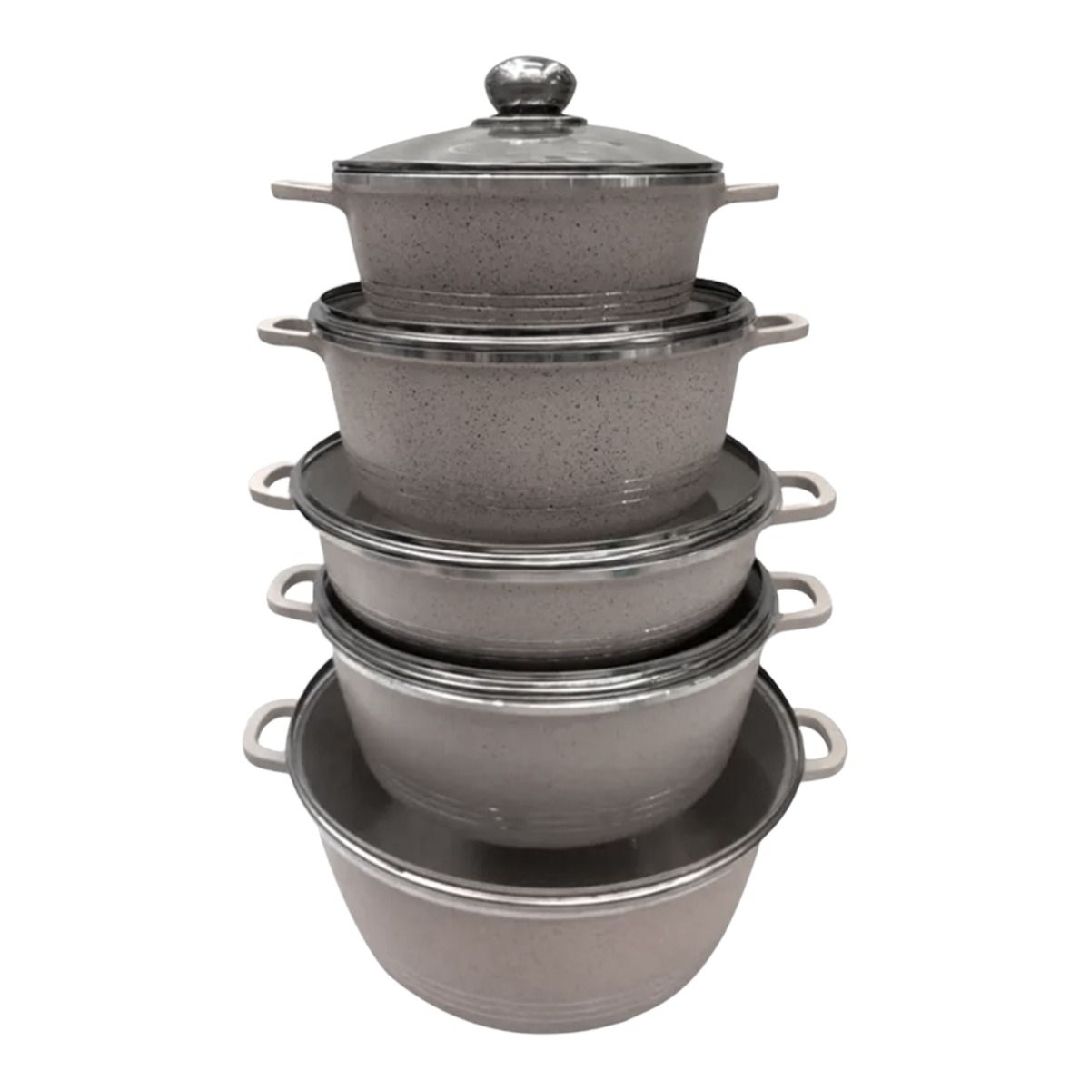 SMTE - Non Stick 10 Piece Cookware Pot set - White