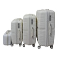 SMTE - Unbreakable Polypropylene 4 Wheel Luggage Set - White