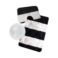 SMTE - Stunning 3 Piece Anti-Slip Soft Foam Bathroom Set - Grey Black