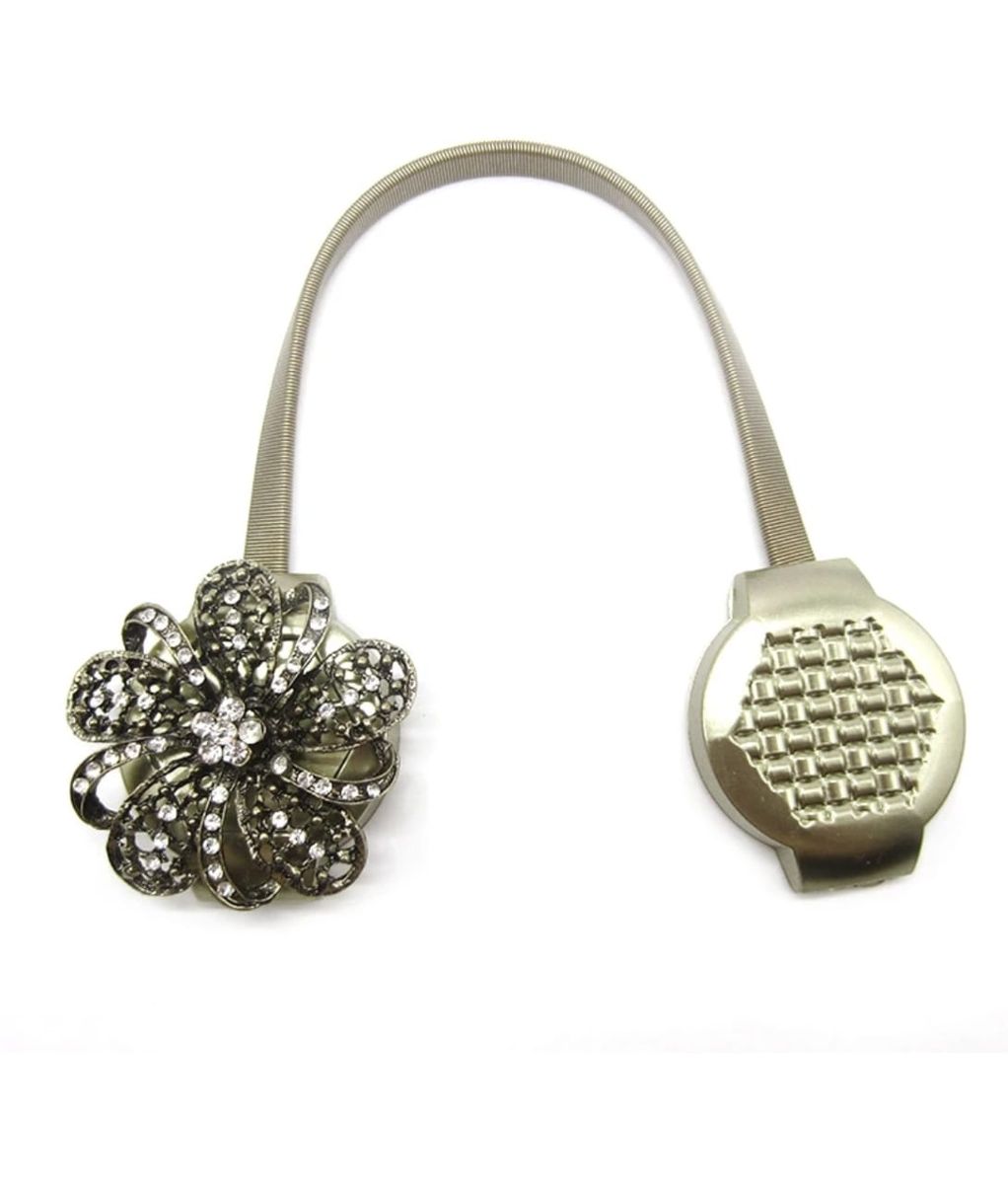 SMTE - High End Design Curtain Holder - Floral Set of Two - bronze