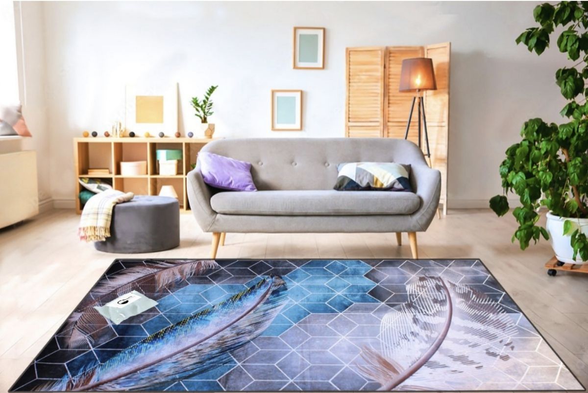 SMTE - Quality Modern 3D Geometric Design Area 27 Rug &  Tieback