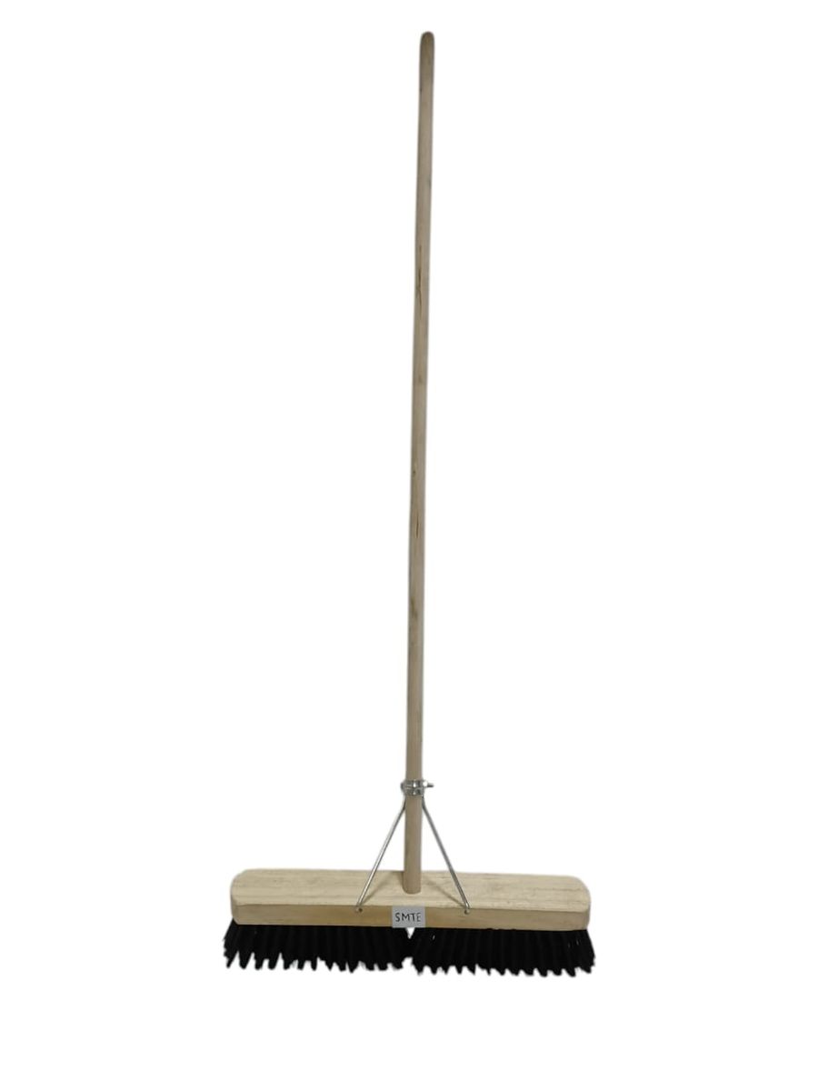 SMTE -  HeavyDuty Floor Broom with Wooden Handle