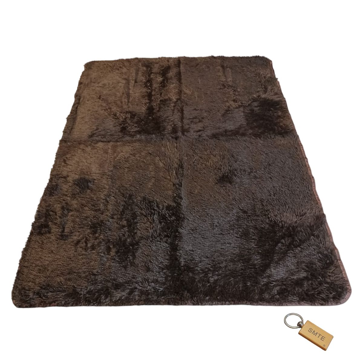 SMTE - Luxurious Fluffy Carpet: Softness and Style for Your Space with  KeyringBlack Mix