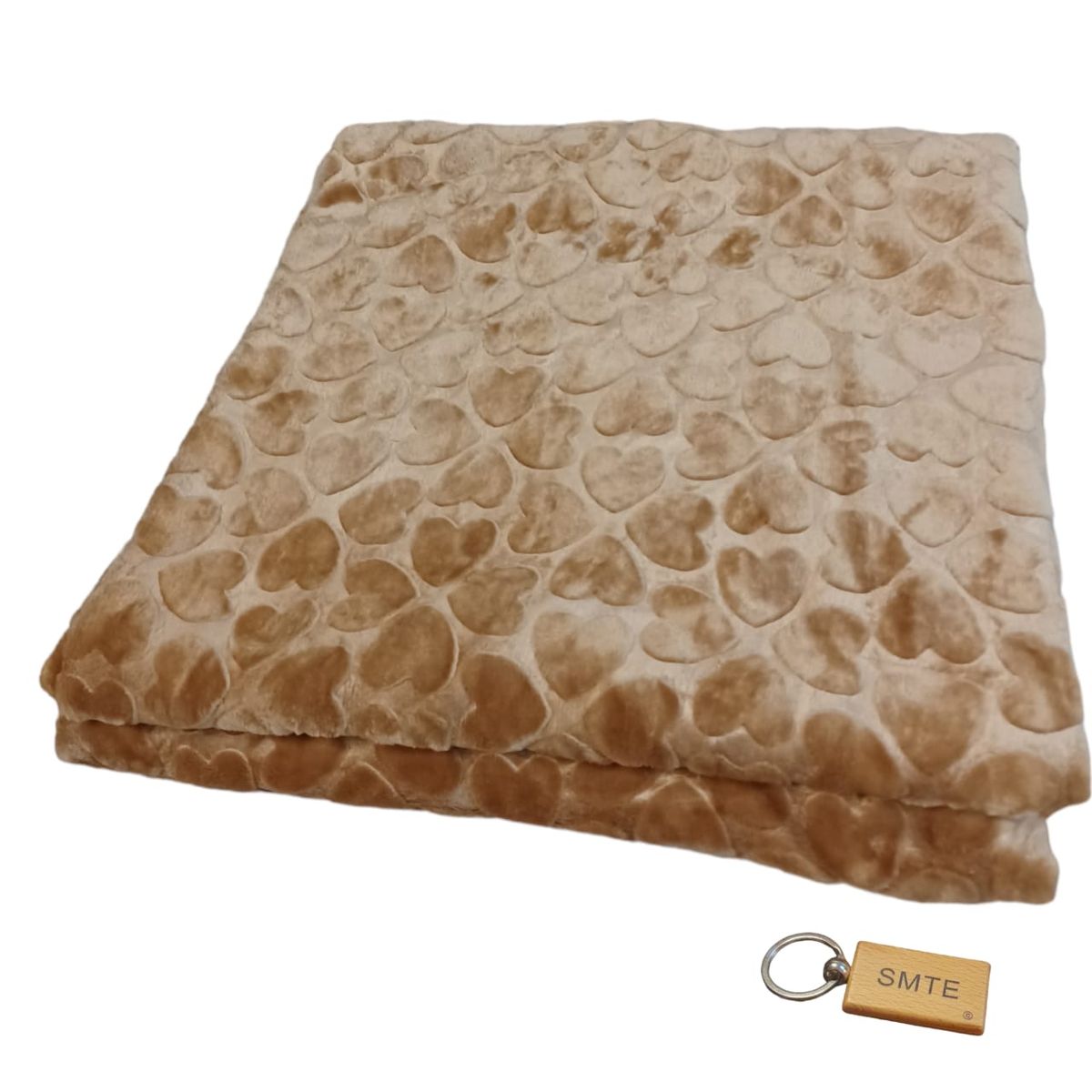 SMTE - Supreme Comfort Fleece Blanket: Cozy Warmth for Relaxation+ KeyringBrown