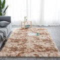 SMTE - Three Tone Fluffy Carpet - Shaggy and Foldable Rug Brown