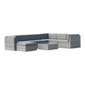SMTE - 4 Piece Patio SetBrown with Grey Seat covers