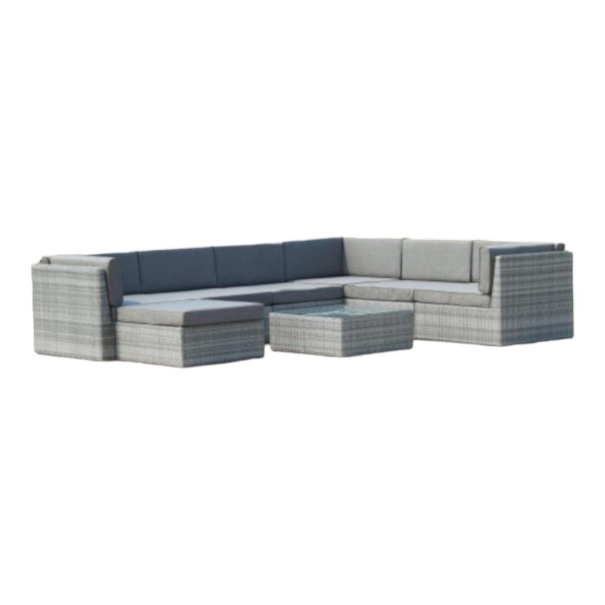 SMTE - 4 Piece Patio SetBrown with Grey Seat covers