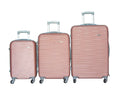 SMTE - 3Piece ABS Hardside Luggage SetRose Gold, Spinner Wheels.