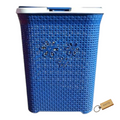SMTE - Daisy Laundry Basket 50L with  KeyringBlue