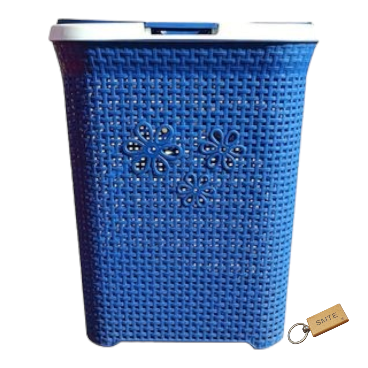 SMTE - Daisy Laundry Basket 50L with  KeyringBlue