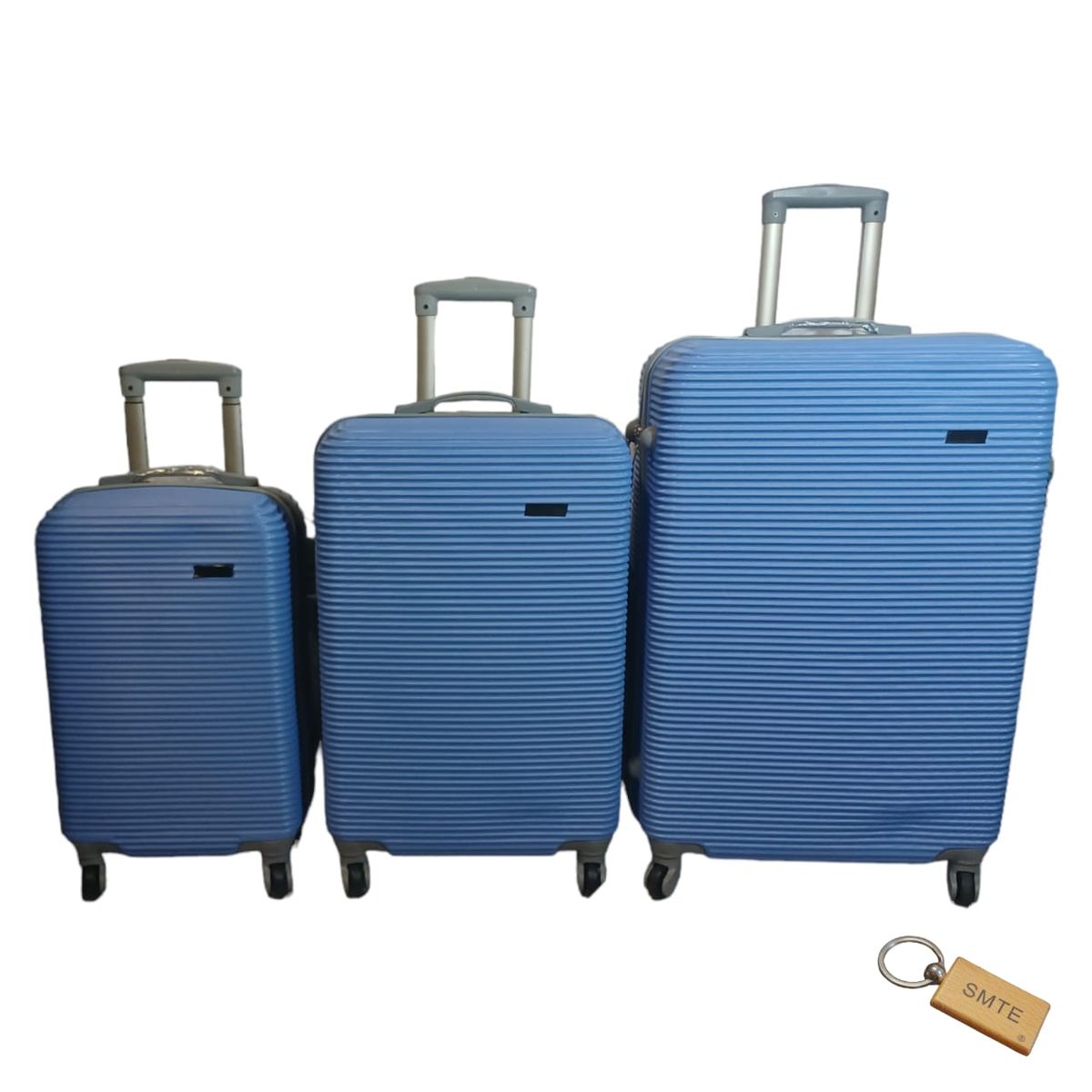 SMTE -  3Piece Luggage Set Sky Blue + Keyring