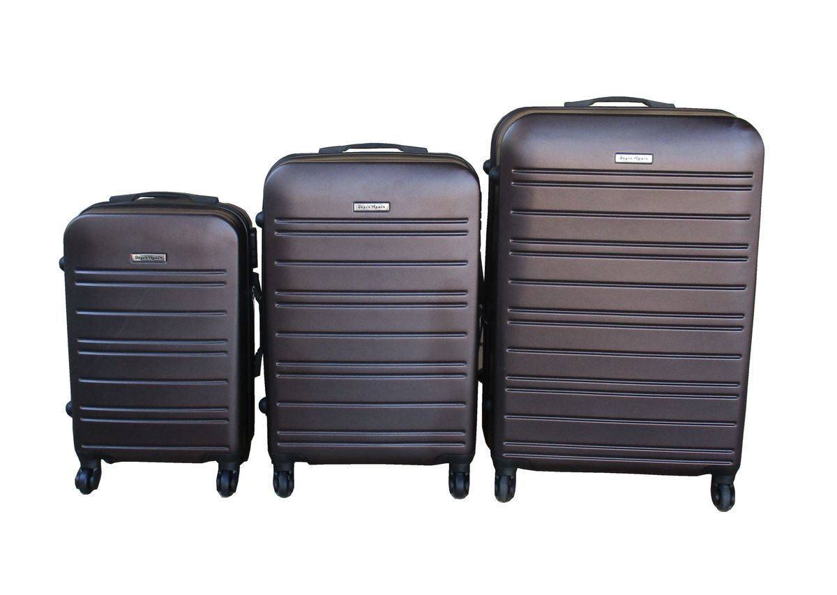 SMTE - 3-Piece ABS Luggage Set - Durable - Lightweight - Ideal for Travelers - Brown