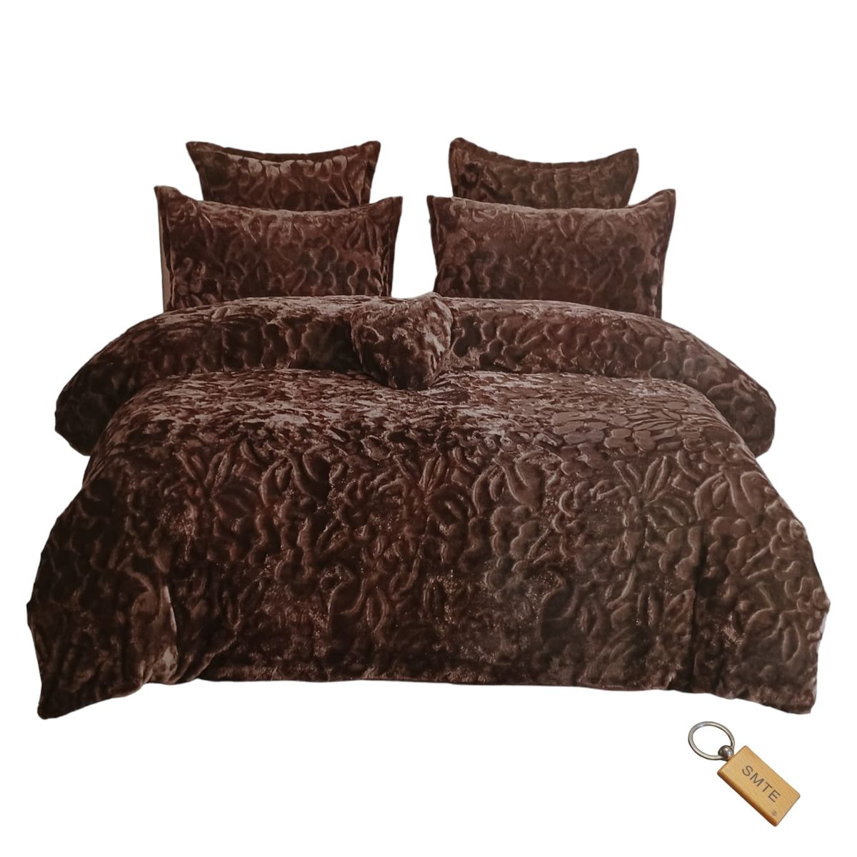 SMTE - Fiber Haven6Piece Quilt Cover Set and KeyringBrown
