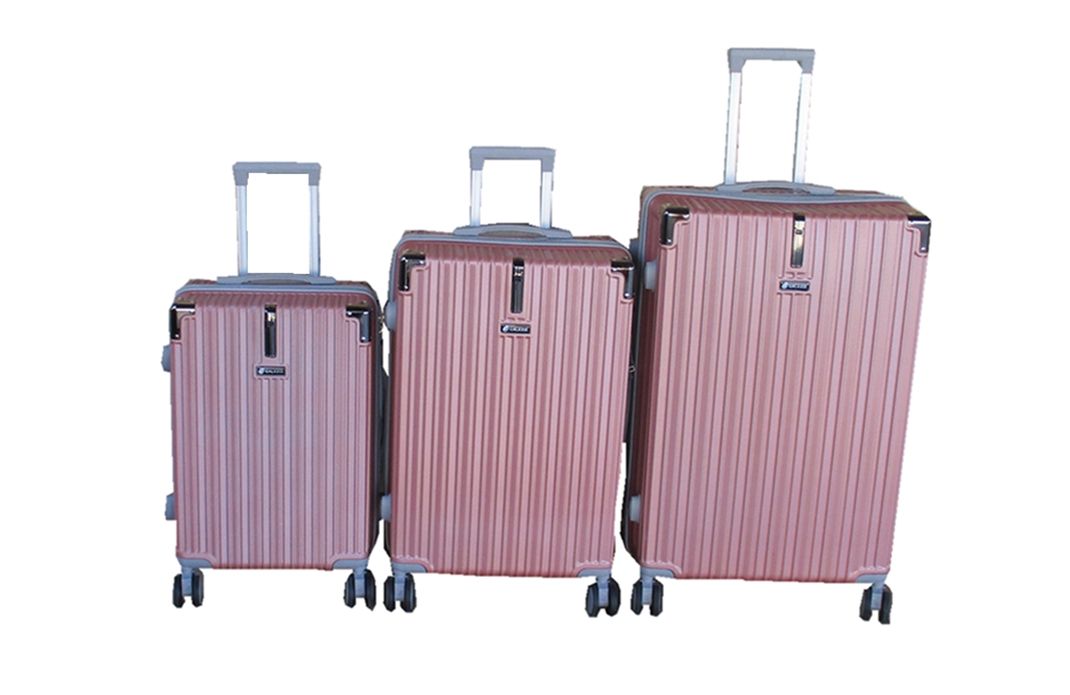 SMTE - GALAXIA ABS Durable & Lightweight Hardside Spinner Luggage Set3PieceRose Gold