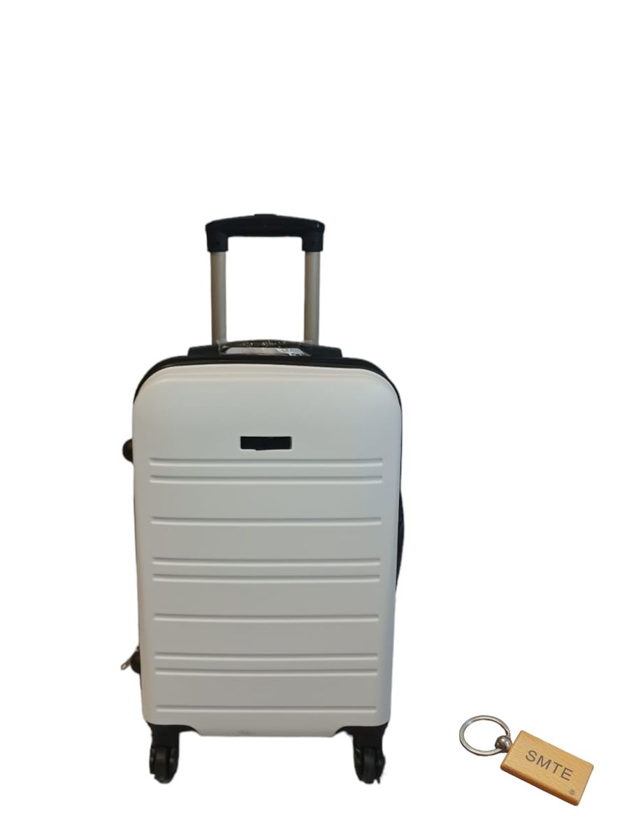 SMTE - Durable Elegance: Suitcase Small 55cm with  Keyring1 PieceWhite