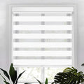 SMTE - Modern Quality Zebra Blinds Dual Layer, Day Night Blinds for WindowsWhite120 W x 220 L cm