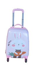 SMTE - Kiddies Cartoon Hand Luggage Kids School Bag Suitcase for ChildrenWhite
