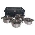 SMTE -  8Piece Camp Cookware Set with Storage Crate