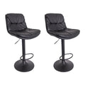 SMTE - 2 Piece Of Modern Design Soft Padded Swivel Kitchen Bar Stools With Gas Lift - Black