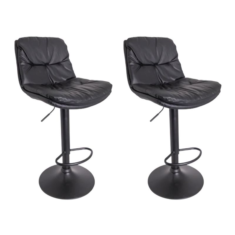 SMTE - 2 Piece Of Modern Design Soft Padded Swivel Kitchen Bar Stools With Gas Lift - Black