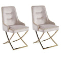 SMTE - 2x Chisisi Velvet Dining Chair With Zip