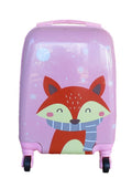 SMTE - Kiddies Cartoon Hand Luggage Kids School Bag Suitcase for ChildrenPink Red Cartoon fox