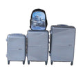 SMTE - Silver 3Piece ABS Hard Shell Spinner Luggage Set + Military Backpack