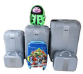 SMTE - 5Piece ABS Luggage Set with Avengers Kids Trolley & Green Ladybug Bag