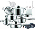 SMTE - 21pc German Stainless steel Pots With Utensils