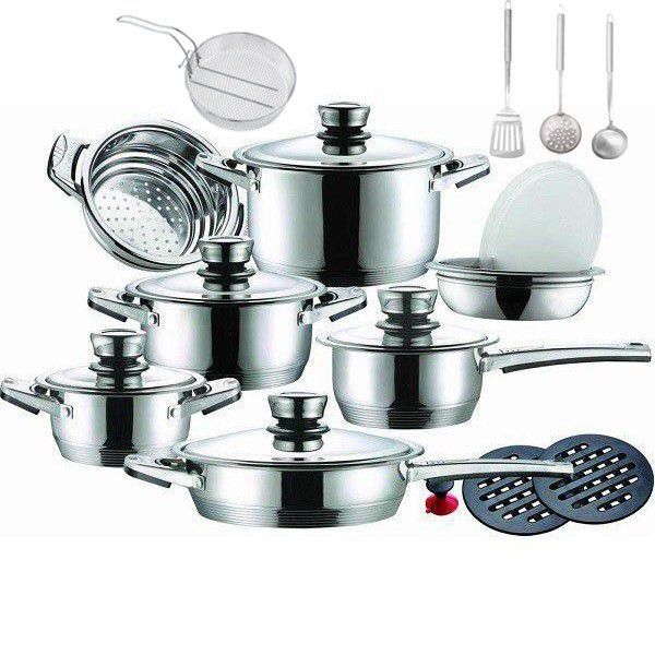 SMTE - 21pc German Stainless steel Pots With Utensils