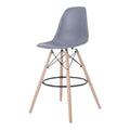 SMTE - Modern Style Ring Chair Counter/Bar Stools - Assembled - Grey