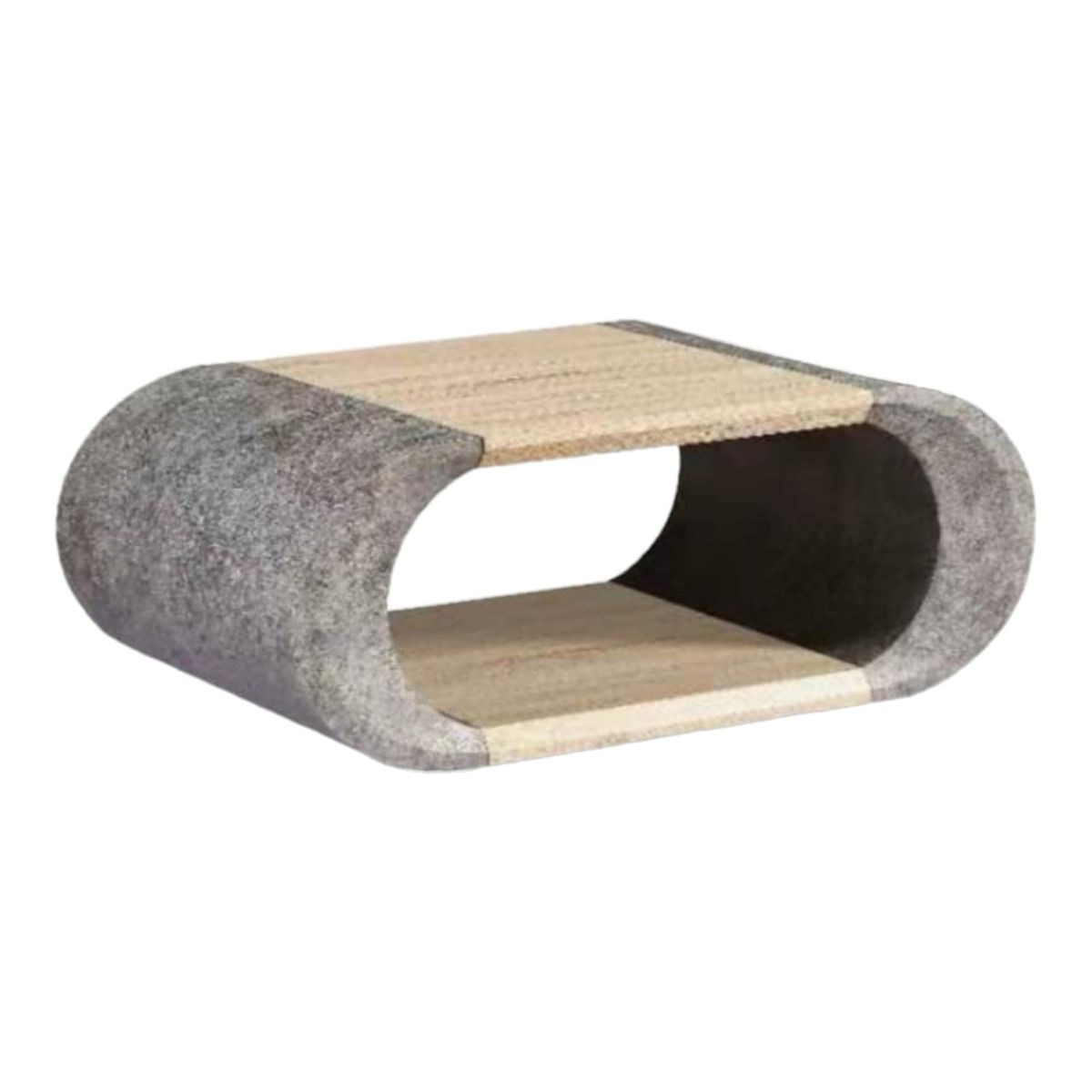 SMTE - Oval Shape Coffee TableCream And Grey