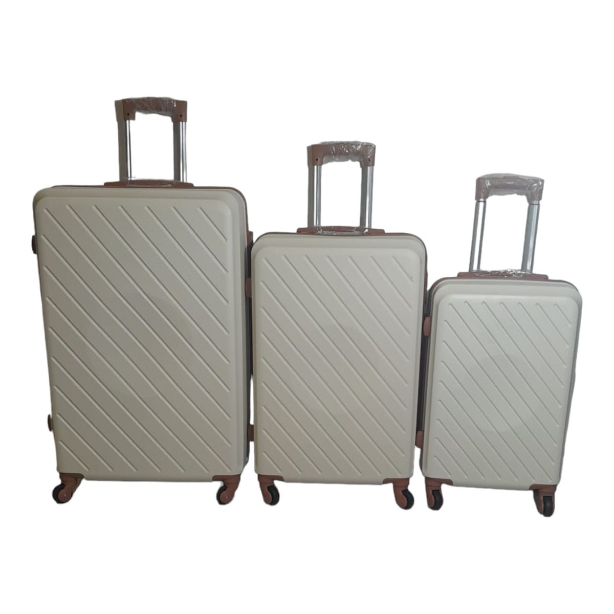 SMTE - 3 Piece Hard Outer Shell Luggage Set Premium ZTWhite