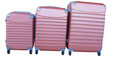 SMTE - 3Piece ABS Trolley Luggage SetRose Gold, Spinner Wheels, BuiltIn Lock