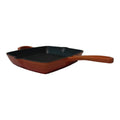 SMTE - Sastro - 1 Pieces Quality 25cm Cast Iron Grill Pan Sage - Orange