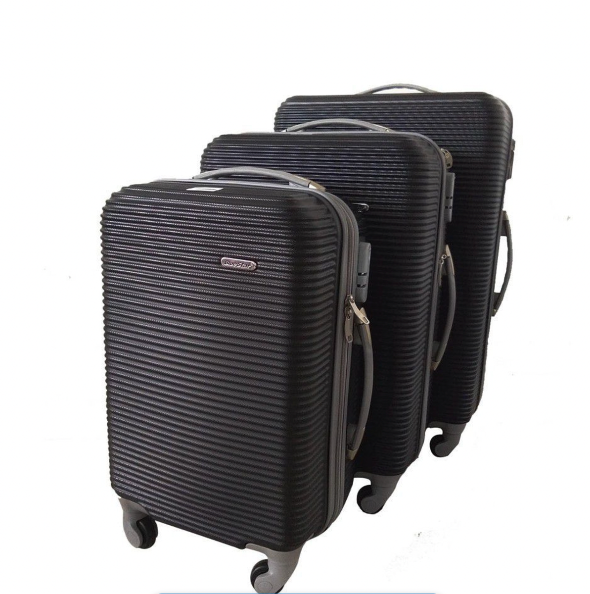 SMTE - Daska Hard Outer Shell Travel Luggage Set - 3 Piece - Black