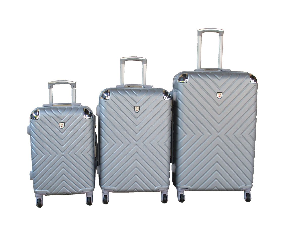 SMTE - 3Piece Travel 28Inch Luggage Suitcase Bag SetStylishSilver