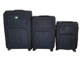 SMTE - Trolley 3 Piece Travel Luggage Spinner -Fabric - Black