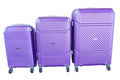 SMTE - 3Piece ABS Luggage Set in Vibrant PurpleLightweight,Durable, MultiSize