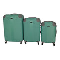 SMTE -  Quad Wheel Quality Travel Ware-3 Piece luggage Set - Protected - Green