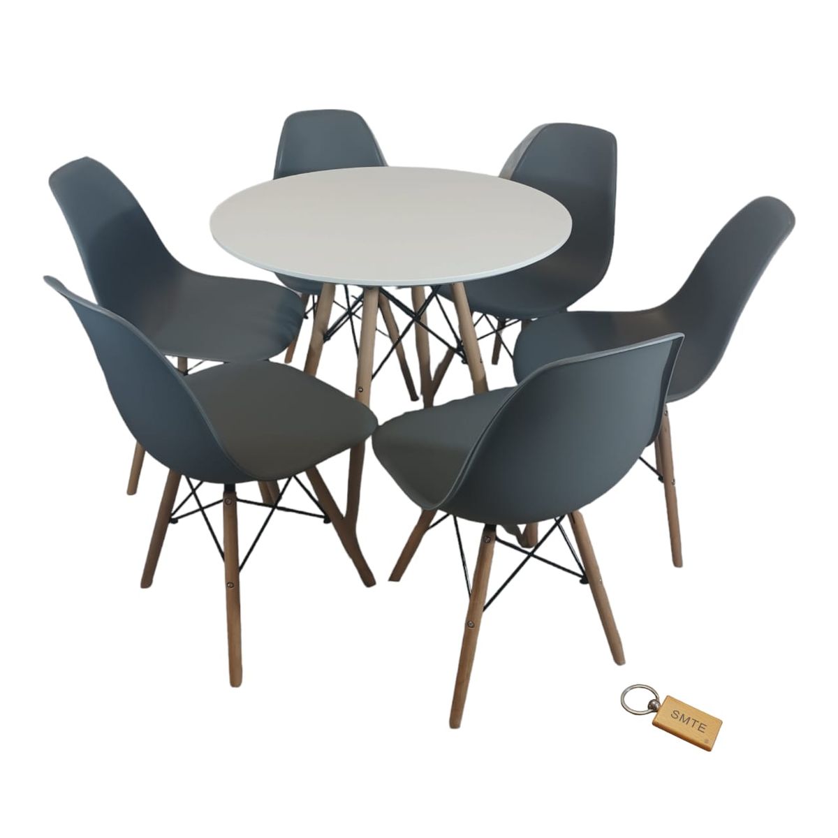 SMTE - Grey Chair with White table with KeychainSet With 6