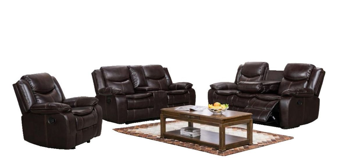 SMTE - 6 Seat Recliner Sofa Chair Lounge Suite - Brown