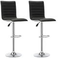 SMTE - Striped  Modern Bar Stools  - Set Of 2 - Black