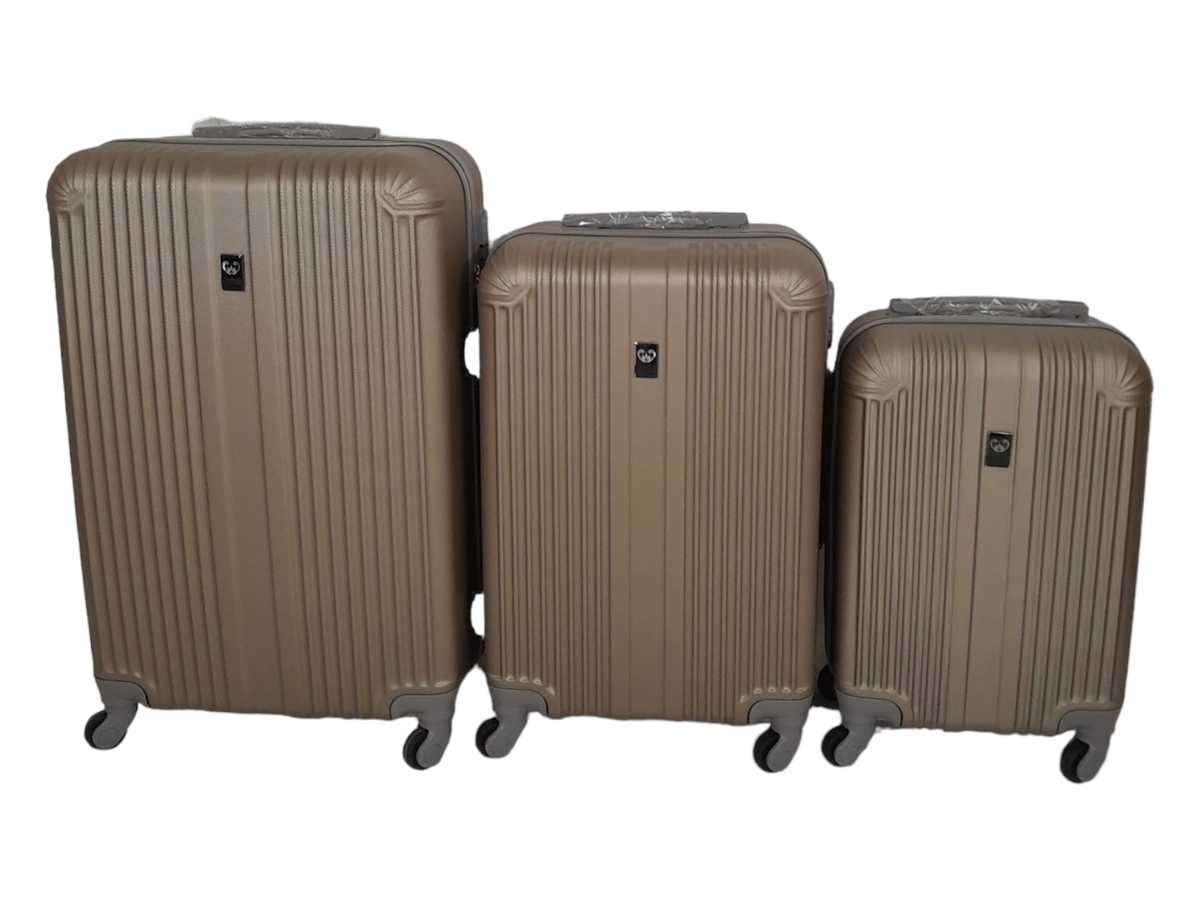 SMTE -  Quad Wheel Quality Travel Ware - 3 Piece Luggage Set-ALIN - Gold