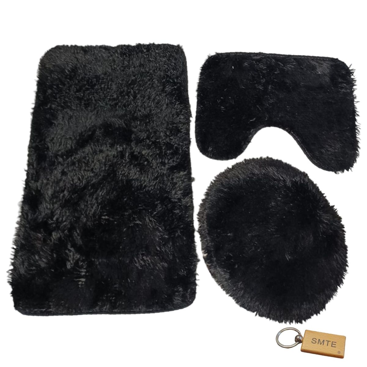 SMTE - Sumptuous Comfort: Plush and Fluffy Toilet Seat Cover+ KeyringBlack