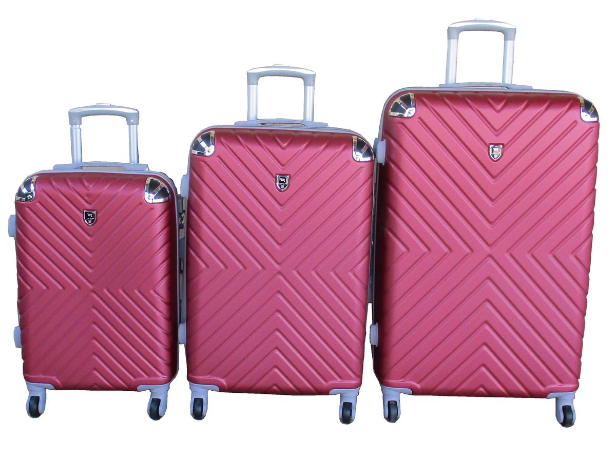SMTE - 3Piece Travel 28Inch Luggage Suitcase Bag SetStylishRed