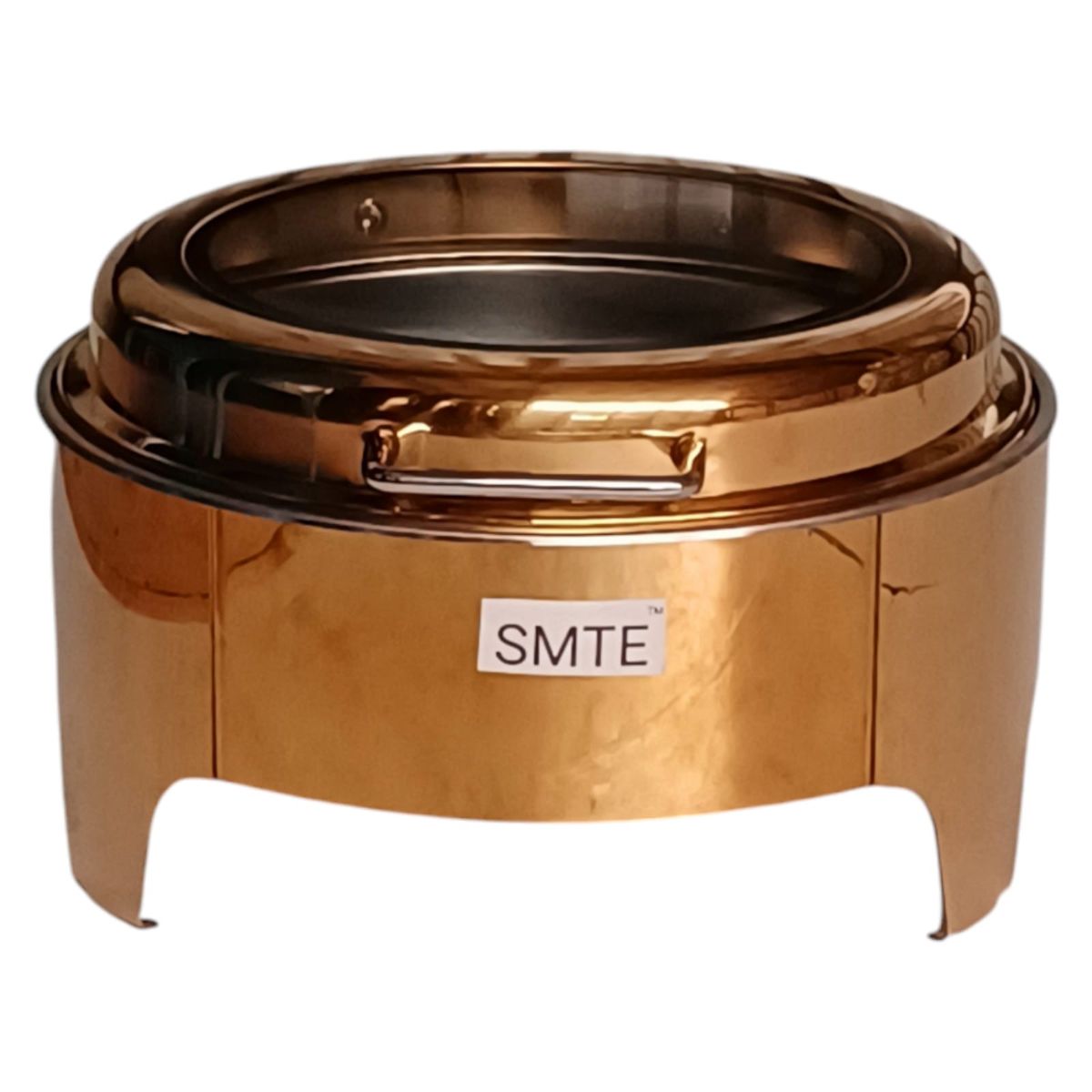 SMTE -  3001 Gold Round Chafing Dish with Slow Down Lid9 Litre Capacity