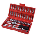 SMTE - 46 Piece Socket Set 1/4" Drive Car Repair Tool Kit
