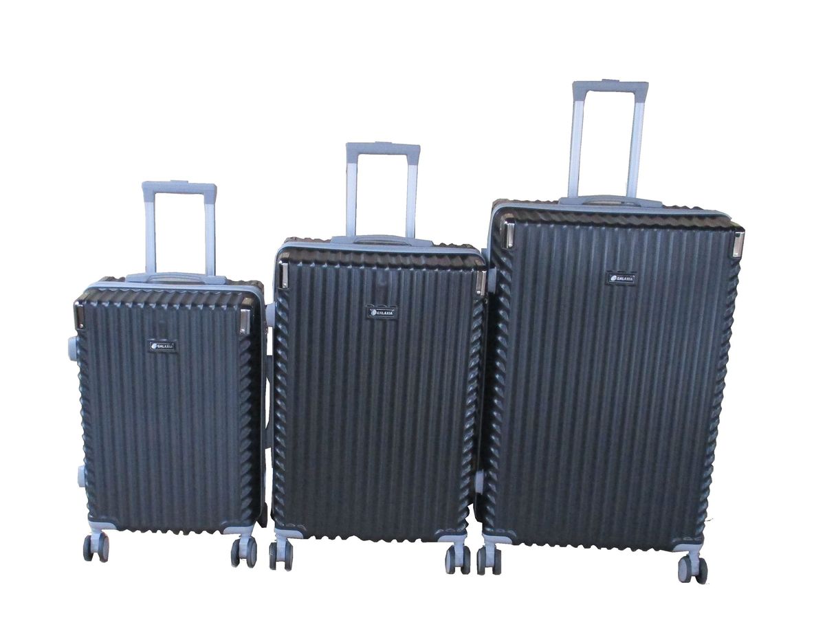 SMTE - Premium ABS Hard Shell Spinner Luggage Set, BlackPiece Set